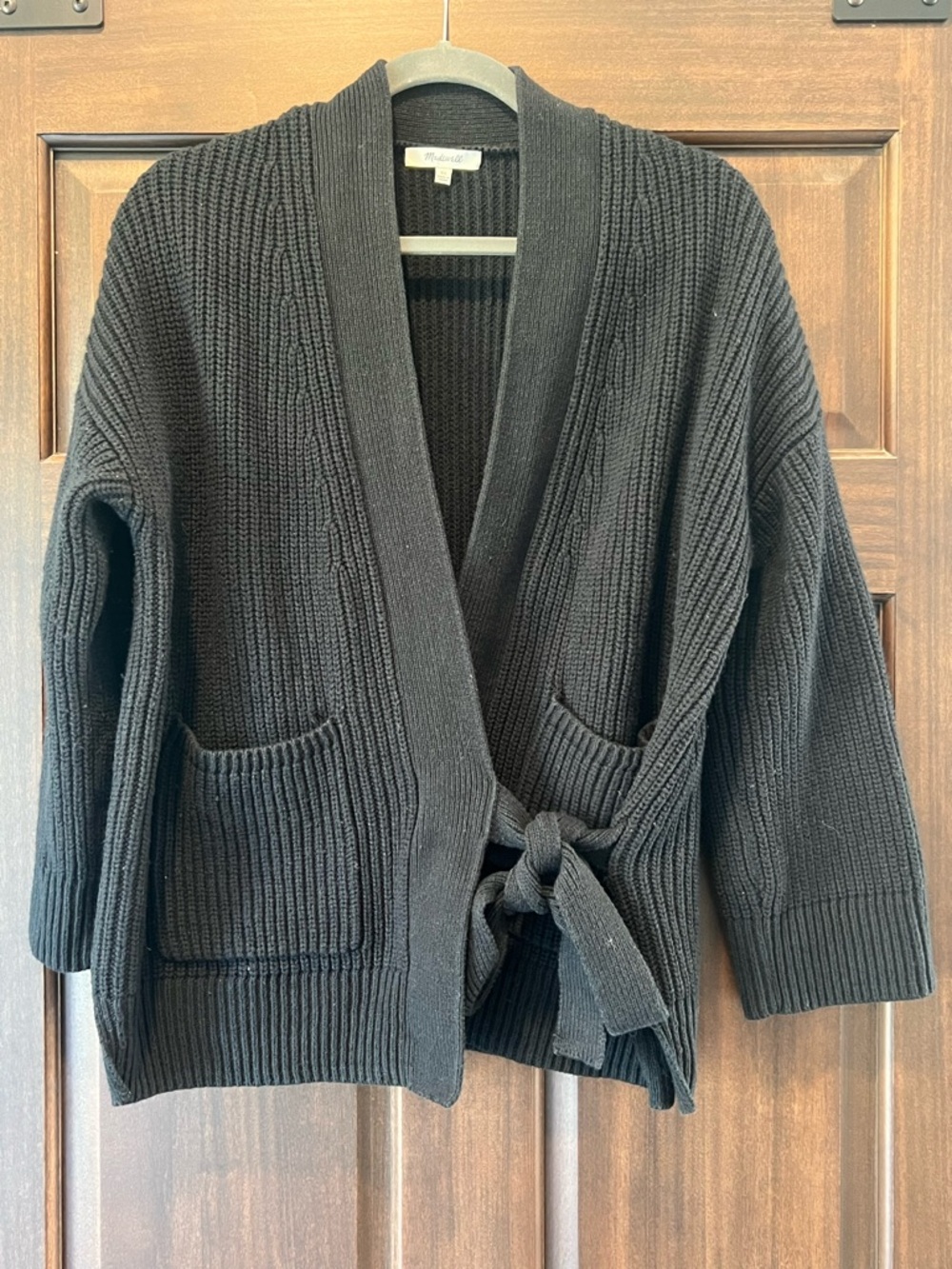Madewell chunky knit tie front cardigan sweater- XS